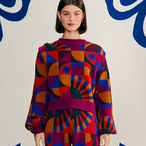 Farm Rio Graphic Toucans Sweater medium excellent condition